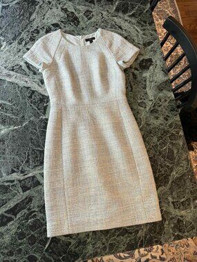 J.Crew Pastel Tweed Sheath Dress Size 2 Preppy Classic Spring Easter Work